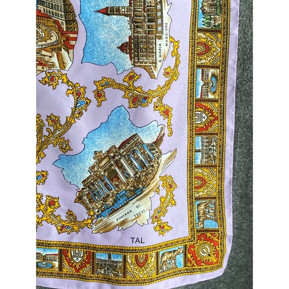VTG ROMA Italia Scarf Square Rome Italy Landmark Tourist Attractions Souvenir - Picture 8 of 12